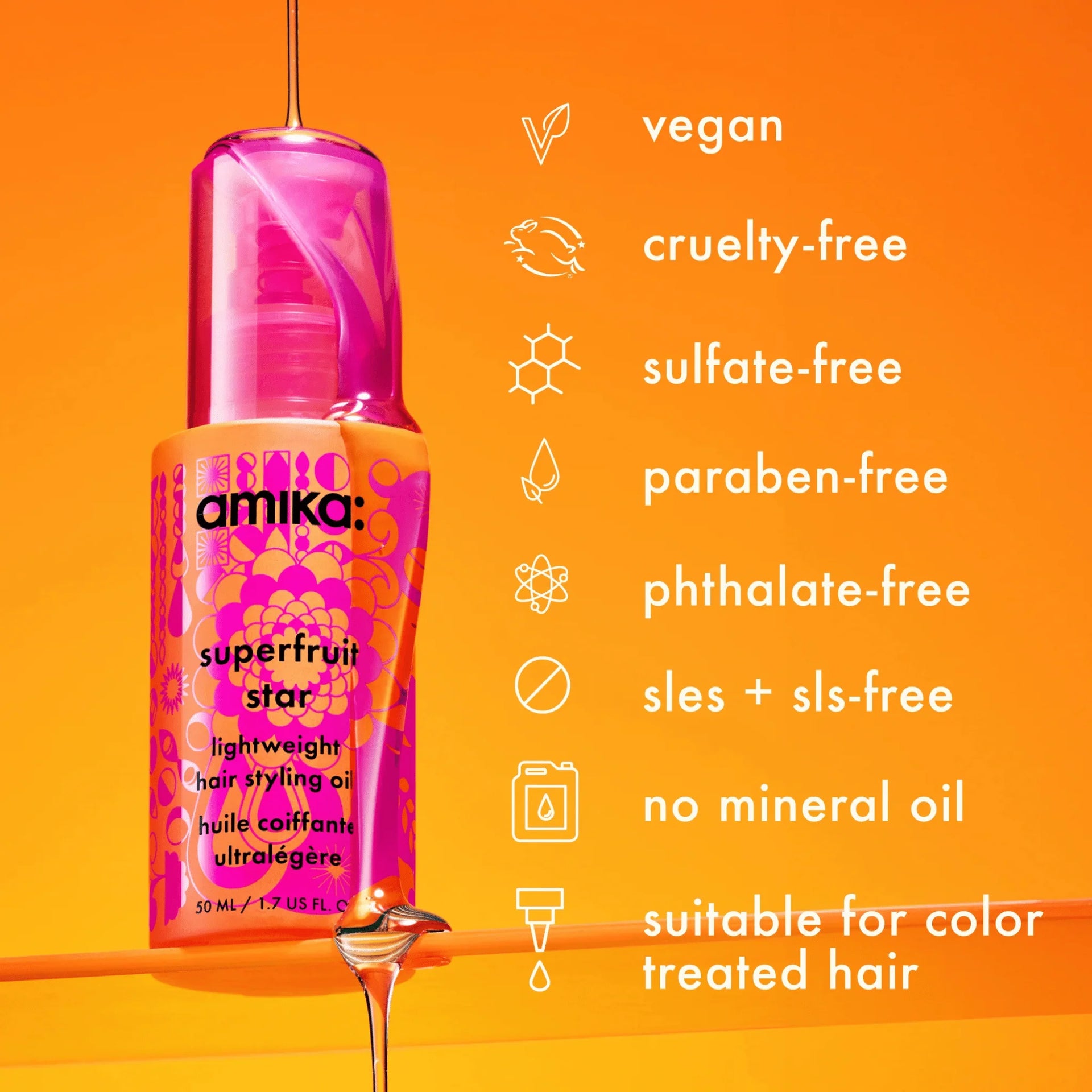 Amika - Superfruit Star Huile Coiffante Ultralégère